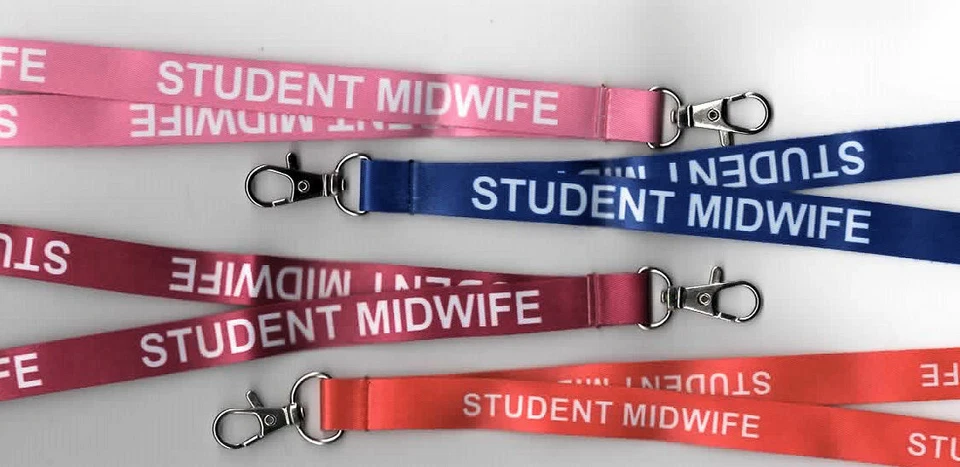 POSITIVID 1 STUDENT MIDWIFE Hospital Safety Lanyard Pink,Dark Pink Blue Mixed: FREE UK P&P