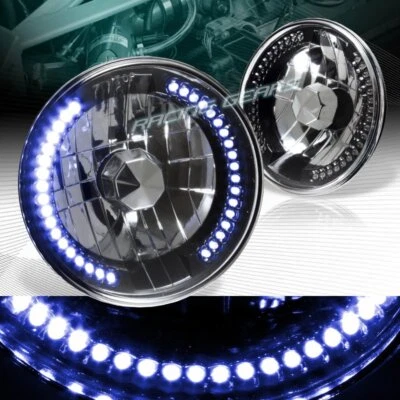 7 «КРУГЛЫЙ H6024 H6014 H6017 ЧЕРНЫЙ КОРПУС СИНИЙ СВЕТОДИОД КОЛЬЦО ГЕРМЕТИЧНЫЙ ЛУЧ ФАРЫ - Изображение 1 из 4