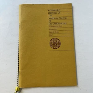 Graduation Program The American College Of Life Underwriters, Sept 1969 - Picture 1 of 3