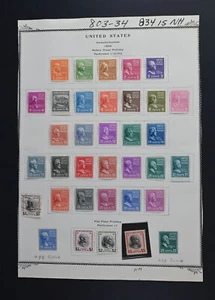 USA Scott # 803-834 Complete VF OG Hinged Presidents #834 is NH Stamps Cat $131 - Picture 1 of 3