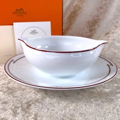 Louça de porcelana Hermes Paris gravy tabuleiro de molho ritmo ritmo ritmo com caixa - Imagem 1 de 4