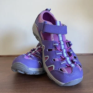 Merrell Hydro H2O Size 1M Girl Kids Hiker Sandal Purple Pink Leather Water Shoes - Picture 1 of 24