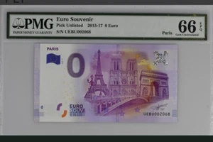 PMG66 EPQ Euro Souvenir 2015 Paris Scenery Paper Note 0 Euro - Picture 1 of 2