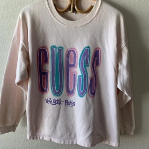 Vtg 90's Guess Jeans Los Angeles California Sweatshirt XL Surf Skate USA Grunge - Picture 1 of 12