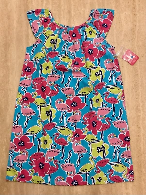 NUEVO CON ETIQUETAS J Caqui Flamenco Rosa Azul Verde Vestido Sol TURQISTA ABRIL Niñas Talla 12 ¡Lindo! Foto 1 de 4