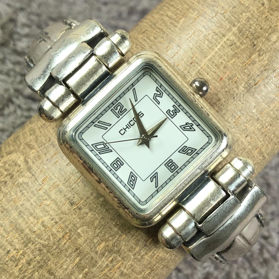 Reloj Chico's Mujer CH-201 Vestido Tono Plateado Brazalete Cuadrado Cuarzo Analógico 25mm 6" Foto 1 de 4