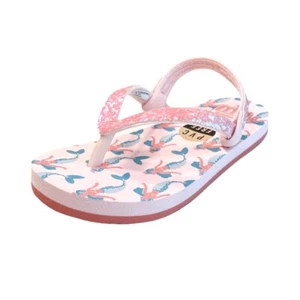 Reef Girls Pink Sandals Size 5/6 Flip Flops Little Stargazer Mermaid Shoes New - Picture 1 of 12