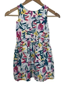 Carters Girls Fit & Flare Dress Linen Blend Floral Multicolor Size 6/6X - Picture 1 of 7