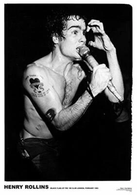 ART-I-FICIAL Henry Rollins (Black Flag) The 100 Club London 1983 Music Poster 23.5" x 33"