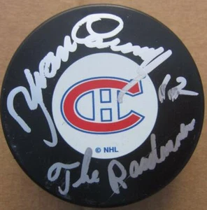 Yvan Cournnoyer signed Canadiens Hockey Puck Beckett BAS auto Roadrunner inscrip - Picture 1 of 4