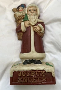 De colección 1988 Kurt Adler Hierro Fundido Navidad Vacaciones Noel Santa Doorstop 11 pulgadas - Imagen 1 de 5