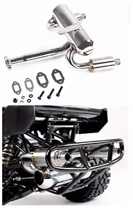Stainless Steel Silence Muffler Exhaust Pipe for 1/5 HPI Rovan KM Baja 5B 5T 5SC - Picture 1 of 7