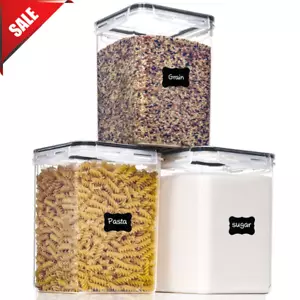 Airtight Large Food Storage Pantry Containers Kitchen Organize Flour Sugar 4 Pcs - Picture 1 of 12