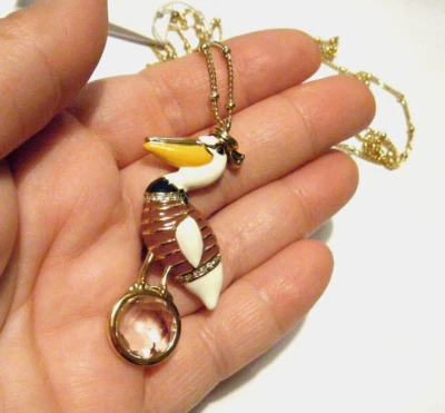 Raro Nuevo/Etiqueta Kate Spade NY Tomando Vuelo Grande Pelícano y Pez Collar Náutico Foto 1 de 4