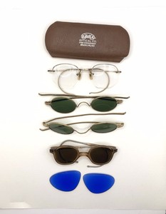 Early Rare Antique Glasses Lot Cobalt Lenses, Child Size, Gold Filled