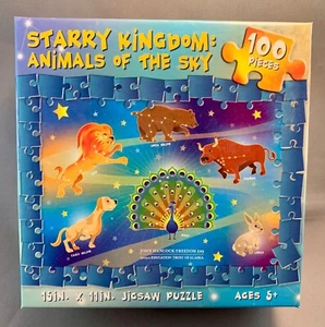 STARRY KINGDOM: Animals of the Sky Jigsaw PUZZLE, 100 pieces, 5+, NEW SEALED - Picture 1 of 4