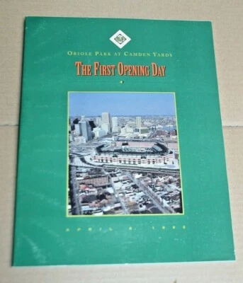 1992 BALTIMORE ORIOLES BASEBALL GAMEDAY PROGRAM 1st GAME AT CAMDEN YARDS RIPKEN - Image 1 of 3