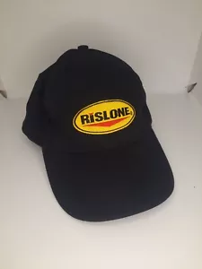 Rislone Racing Hat Cap Adjustable rear Strap Black Yellow Cotton One Size - Picture 1 of 3