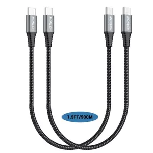 USB C to Micro USB Cable 1.5FT 2Pack USB Type C to Micro USB Cords Fast Charging - Picture 1 of 6