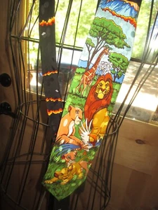 THE DISNEY STORE Vintage CHARACTERS FROM THE LION KING Men's 100% SILK NECK TIE - Picture 1 of 3