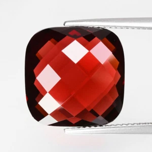 14.73Cts Stunning Natural Pyrope Garnet Cushion Double Side Checker Board Cut - Picture 1 of 2