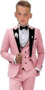 Formal Suit for Boys 3 Pieces Slim Fit Boys Suit Kids Boy's Tuxedo Boy Outfit - Picture 1 of 31