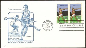 US Scott # 1790 Olympic Javelin. Pair ,Artmaster cachet. - Picture 1 of 1