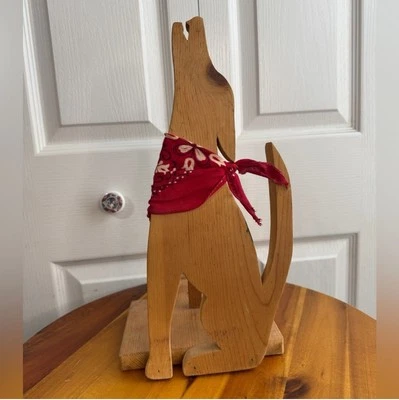 Toalla de papel de coyote aullante de madera hecha a mano vintage granja del suroeste Foto 1 de 4