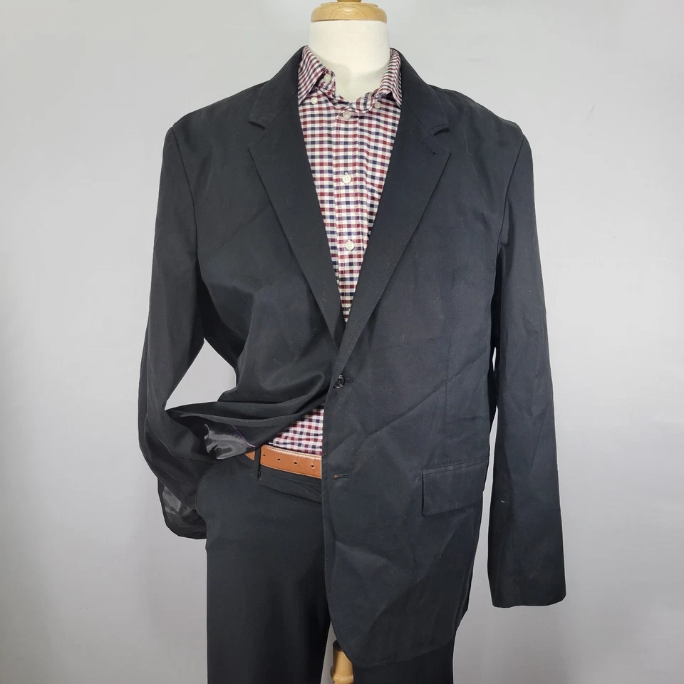 GAP Men's Sport Coat Blazer Two Button Solid Black Soft Cotton Size XXL - Image 1 of 4