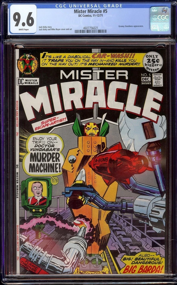 Mister Miracle #5 CGC 9.6 White (DC 1971) Jack Kirby & Mike Royer cover and art - Image 1 of 1