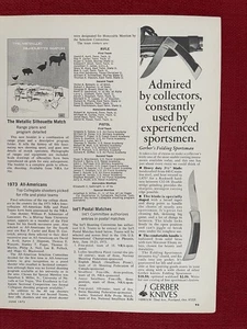 Vintage 1973 Print Ad Gerber Knives Folding Sportsman Advertisement - Picture 1 of 3