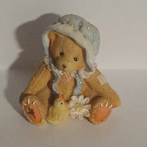 Priscilla Hillman 1993 Cherished Teddies Bear en capó con pato y margarita - Imagen 1 de 10