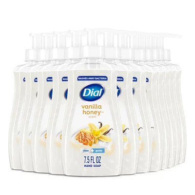 Jabón líquido de manos Dial, miel de vainilla, 7,5 fl oz, paquete de 12 Foto 1 de 4