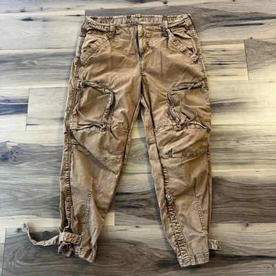 We The Free Cargo Pants Womens Sz large Brown Utility Zip Pockets Free People - Image 1 of 4