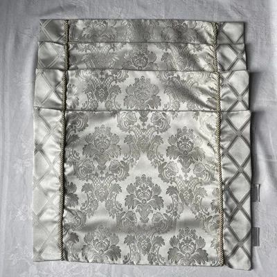 Rodeo Home Champagne Fabric Placemats Damask Geometric Tone on Tone Rope Trim 4 - Image 1 of 4