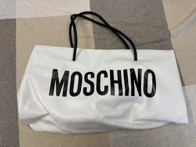 AW20 Moschino Couture Jeremy Scott OVERSIZED WHITE SHOPPER w/BLACK LOGO - Image 1 of 4