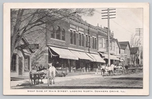 Downers Grove IL West Side of Main St. Blick nach Norden Postkarte Baumarkt - Bild 1 von 4