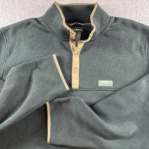 L.L.Bean Sweater Fleecepullover Herren 3x grün Druckknopf T Kängurutasche - Bild 1 von 9