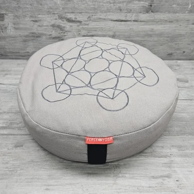 Cojín de meditación de algodón relleno de trigo sarraceno geoda gris paz yoga almohada 15" Foto 1 de 4