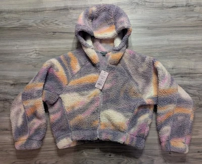 Wild Fable Winter Coat Fluffy Fleece XS / S Rainbow Cloud Jacket New With Tags - Image 1 of 4