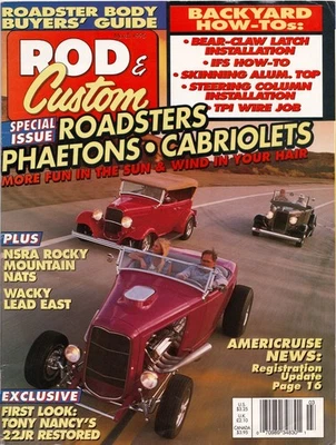 ROD & CUSTOM Mar 95 TONY NANCY; ROADSTERS; 53 STUDE; 51 FORDS & MERC; 56 BEL AIR - Image 1 of 4