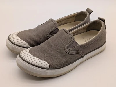 Keen Shoes Mujer 8.5 Gris Lona Sin Cordones Punta de Goma Tenis 100% Vulcanizados Foto 1 de 4