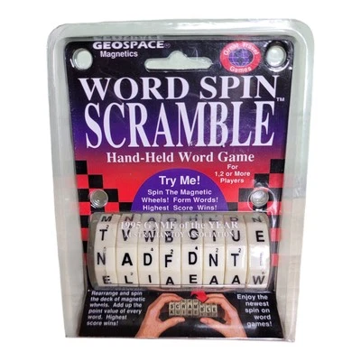 Vintage Word Spin Scramble Hand Held Game Brain Teaser Puzzle Mind Geospace 1995 - Image 1 of 3