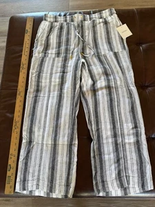 Pantaloni donna ELLEN TRACY gamba larga crop pull-on ~ taglia M ~ nuovi ~ nero/bianco - Foto 1 di 15