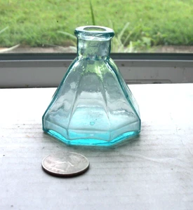 NICE AQUA UMBRELLA  INK  BOTTLESCRUDELY MADE - 1870'S - Picture 1 of 1