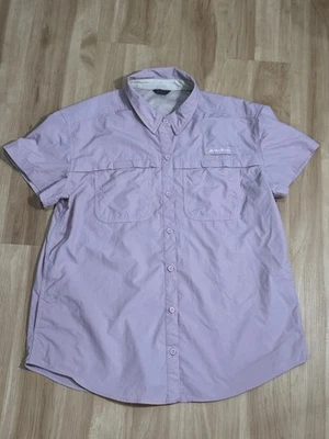 Camisa de pesca guia feminina Eddie Bauer grande leve malha de ameixa forrada ao ar livre - Imagem 1 de 4