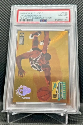 1995 UD Collector's Choice David Robinson #408 Player's Club Platinum PSA8 POP1 - Image 1 of 2