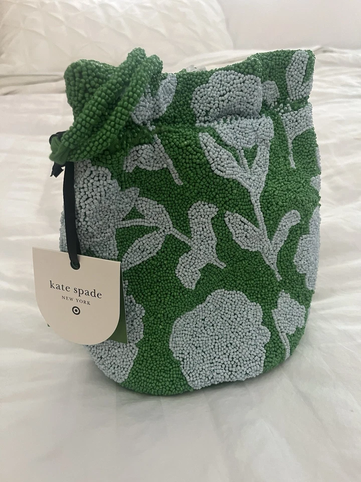 Новый с Ярлыками Kate Spade x цель бисером ведро сумка синий/зеленый - Изображение 1 из 1
