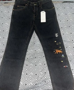 Gucci Cotton Denim Pants GUCCI /With Embroidery /33/Men Bottoms - Picture 1 of 8