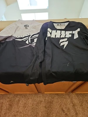 2 YL Black and White BMX Race Shirts  Long Sleeve Jersey Used Good Condition XL - Image 1 of 4